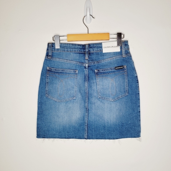 Calvin Klein Jeans Distressed Denim Skirt - Picture 5 of 8